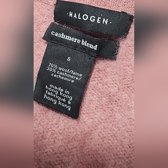 Halogen Women's Pink Front Open Cashmere Wool Long Cardigan with Pockets Small - Picture 11 of 14